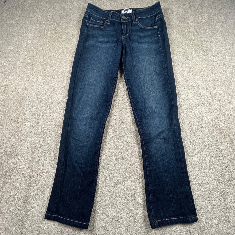 Paige Manhattan Bootcut Jeans Dark Wash Indigo Blue Stretch Denim Womens Size 27